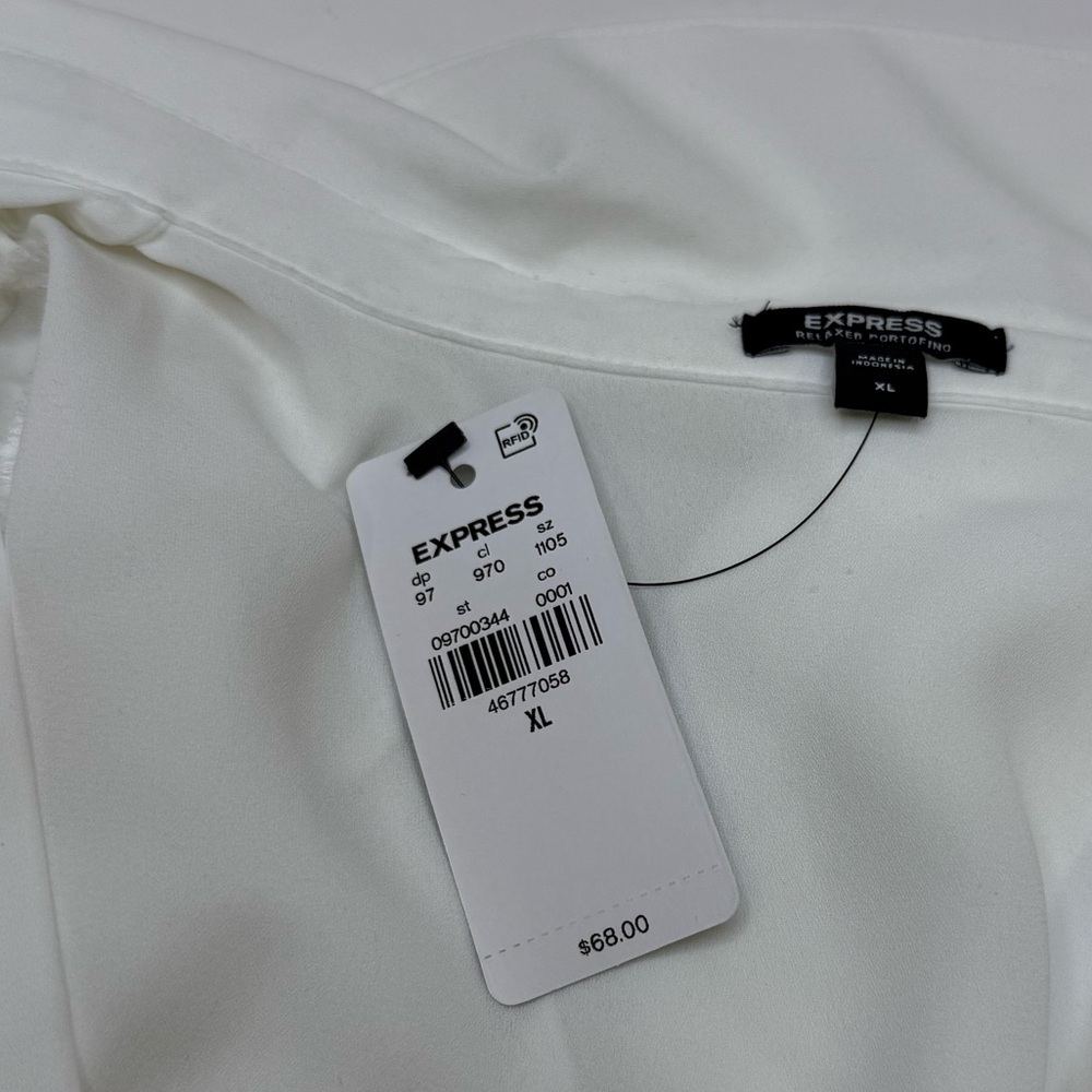 Express White Ruffle Blouse (Sheer) - Picture 8 of 8